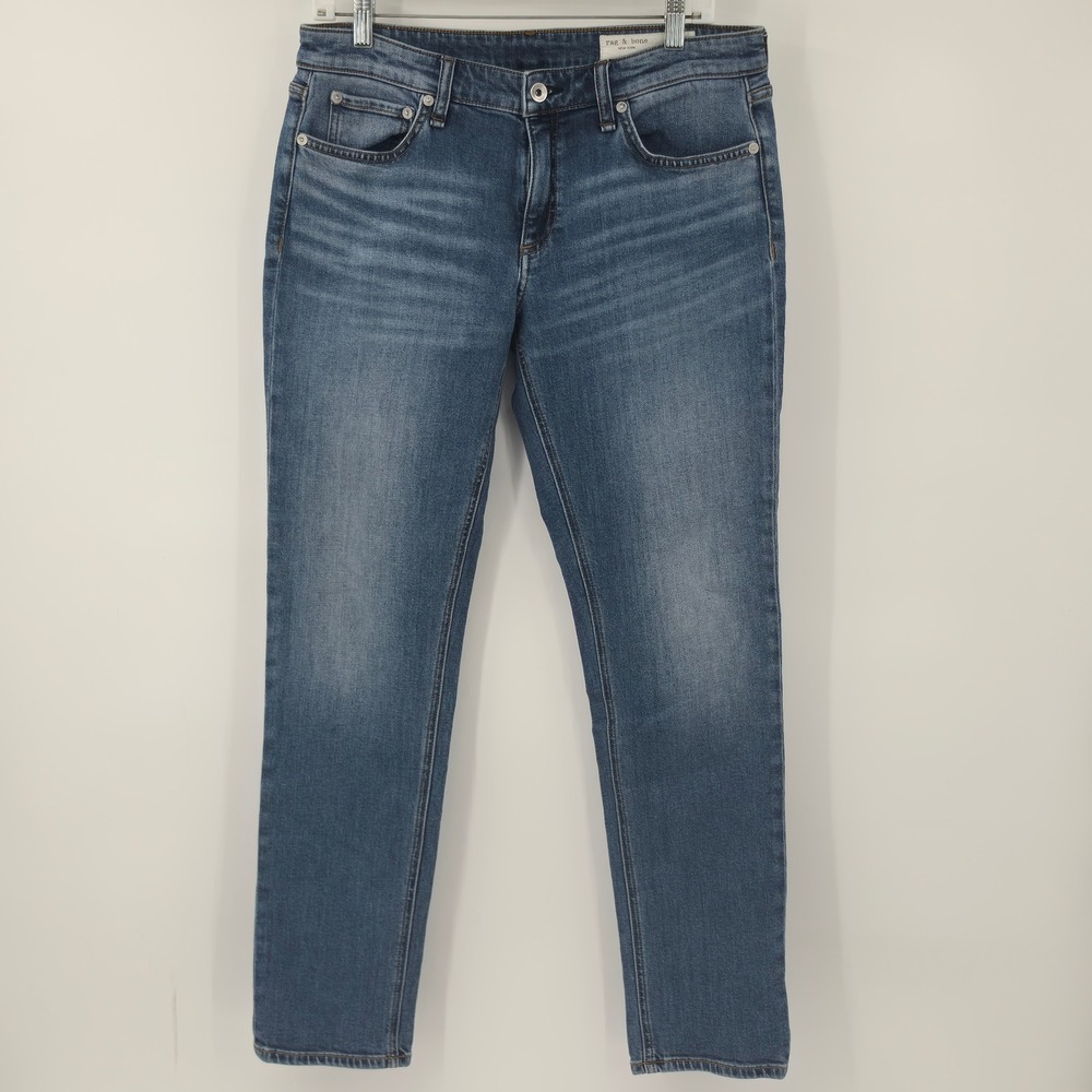 Rag & Bone Dre Low-Rise Slim Boyfriend Jeans Ash Wash WDD22F2643FFAS Size 28